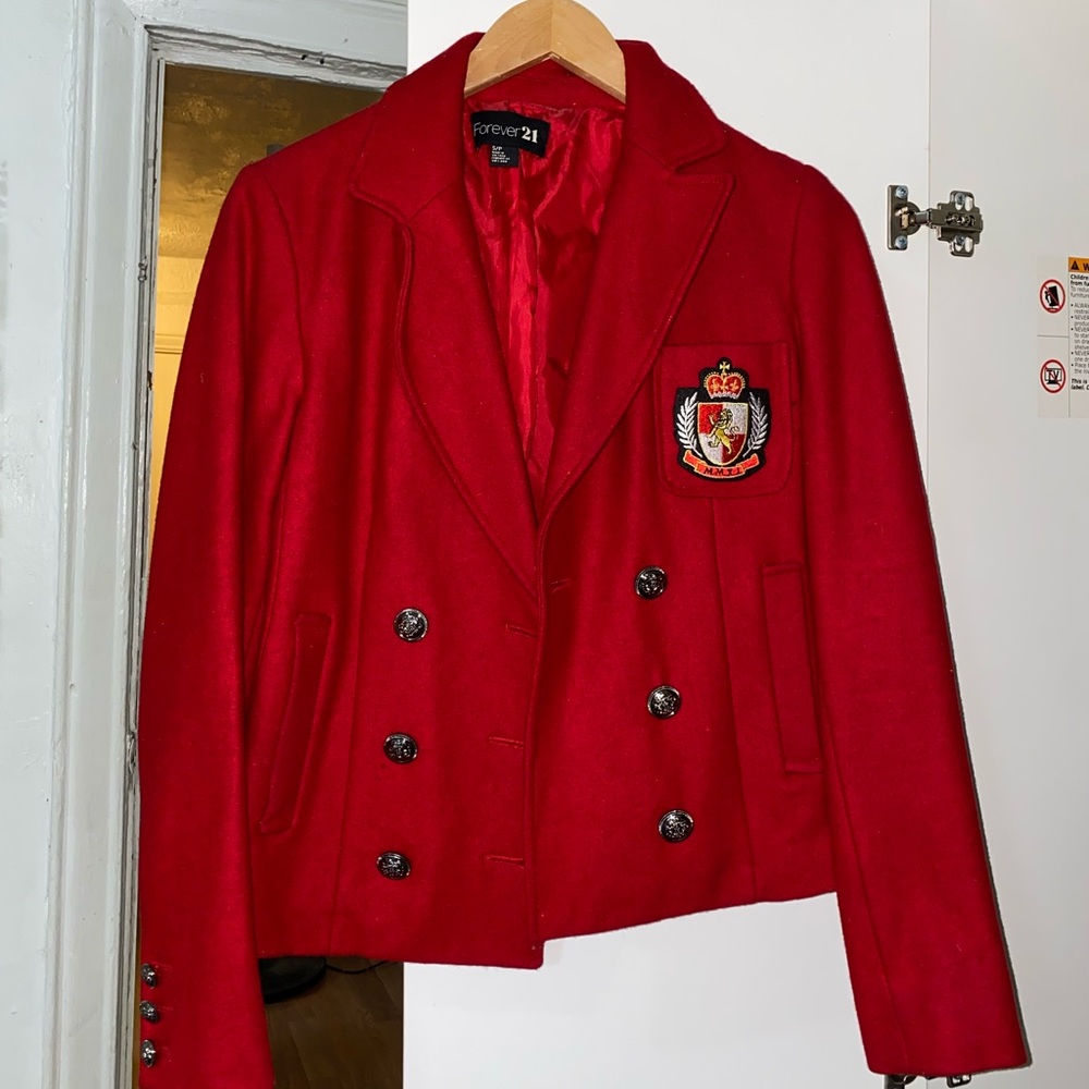 Forever 21 Red Blazer Jacket